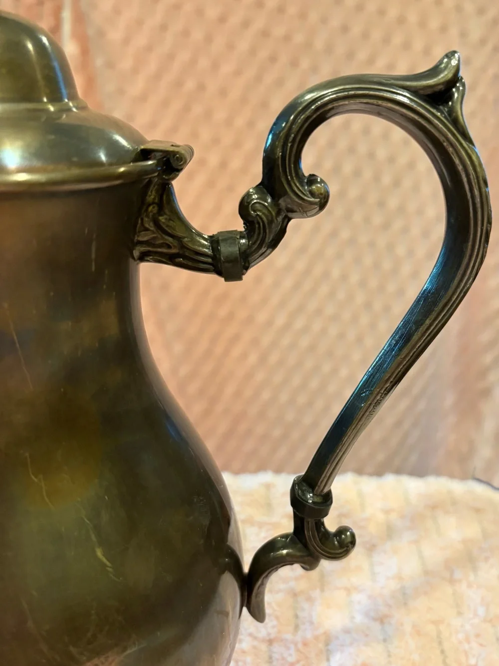 Vintage Brass-Patina Coffee Pot - Elegant Home Dining Accent